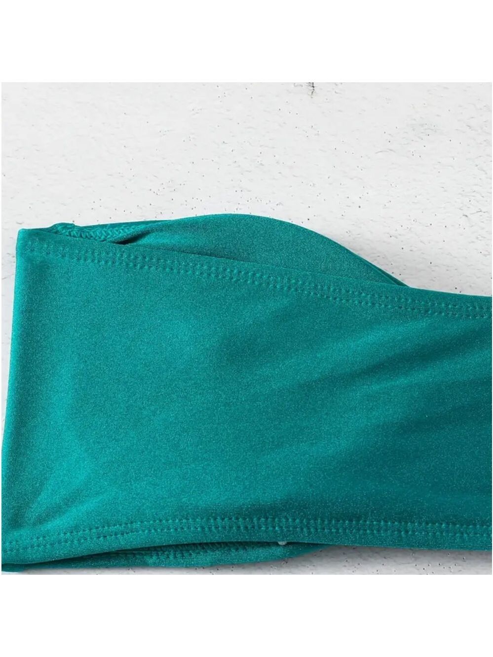 Green Bandeau High Cut Tie Side Bikini Set - Picture 4 of 7